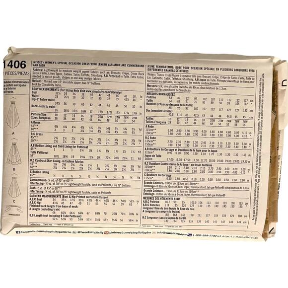 Simplicity Sewing Pattern Prom Dress Evening Gown Bridesmaid Plus 20 22 24 26 28 - Picture 2 of 5